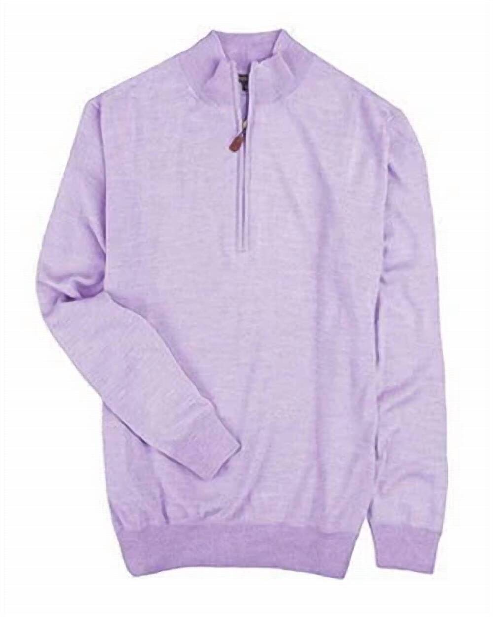 NEW TURTLESON men's merino quarter zip sweater in lavender
